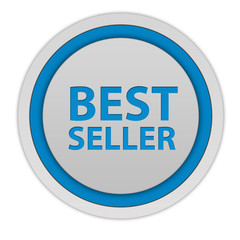 Best seller circular icon on white background