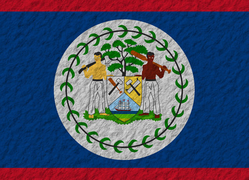 Belize flag stone