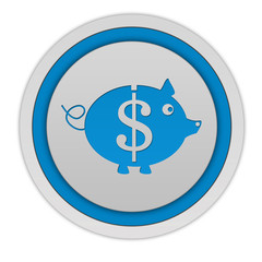 dollar pig circular icon on white background