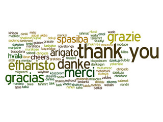 Fototapeta premium Conceptual thank you word cloud