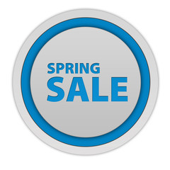 Spring sale circular icon on white background
