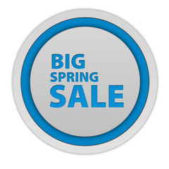 Spring sale circular icon on white background