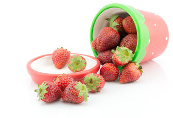 Fresh strawberry isolated on white background