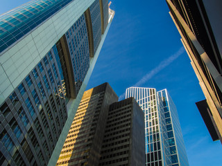 Obraz premium Skyline in the financial district of Frankfurt, Germany