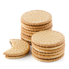 Sandwich biscuits with chocolate filling