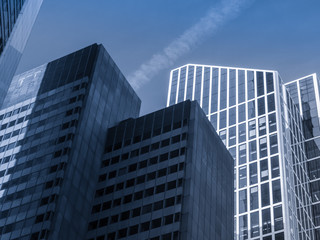 Fototapeta na wymiar Skyline in the financial district of Frankfurt, Germany