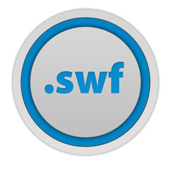 .swf circular icon on white background