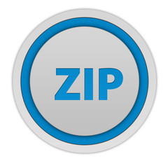 ZIP circular icon on white background