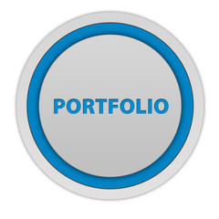 Porfolio circular icon on white background