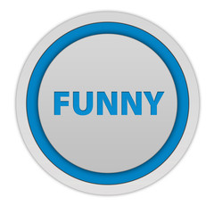 Funny circular icon on white background