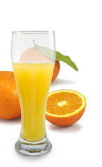 Isolated image of juice and tangerine