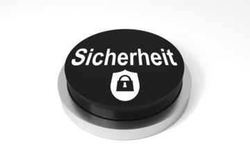 schwarzer runder Knopf Sicherheit Internet