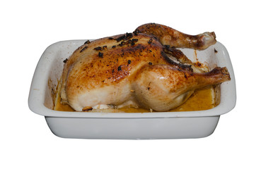 Roast chicken isolated