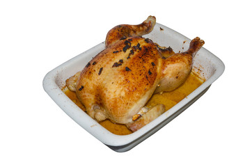 Roasted chicken isolated
