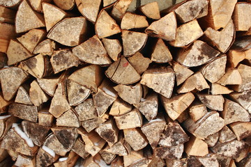 stack of Chopped Wood for burning