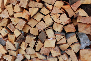 stack of Chopped Wood for burning