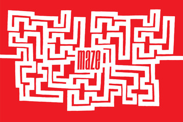 Complex maze with word on its center