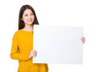 Woman show with white board