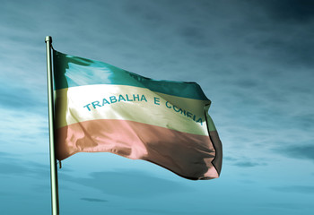 Espirito Santo (Brazil) flag waving on the wind
