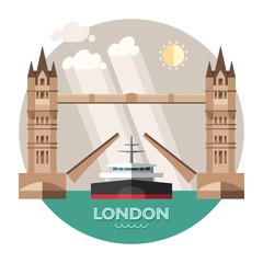 London (England) city vector background.