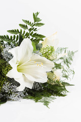 Bouquet composition with white amaryllis