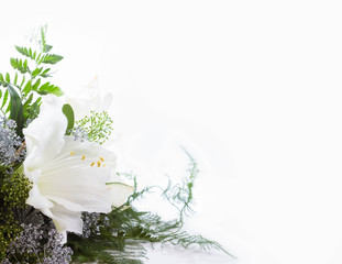 bouquet composition with white amaryllis