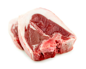 Raw lamb chops