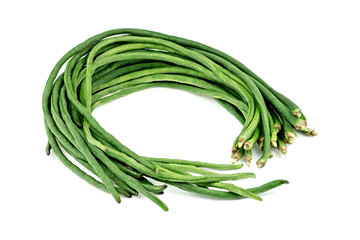 Organic cowpea beans isolated on white