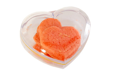 Heart-shaped box of cookies