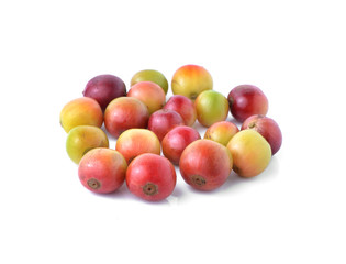 coffee beans on white background.