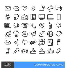 Communication Thick line icons