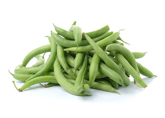 green beans on white background