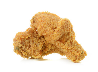 fried chicken on white background