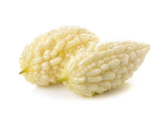 White bitter cucumber on white background