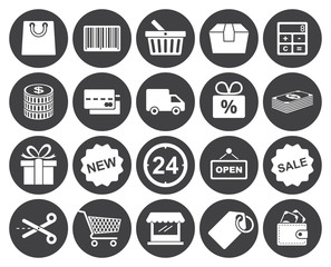 Shopping icons set