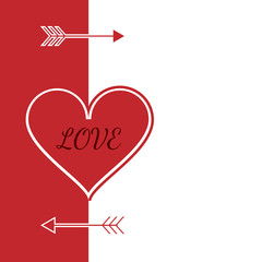 greeting card for Valentine's Day, heart, arrows