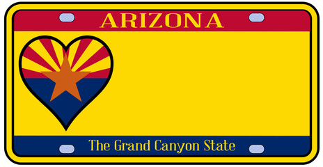 Arizona State License Plate