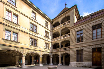 Fototapeta na wymiar Castle in the old city of Geneva 