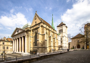 Fototapeta na wymiar Cathedral Saint Pierre, Geneva, Switzerland