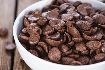 Portion of chocolate cornklakes