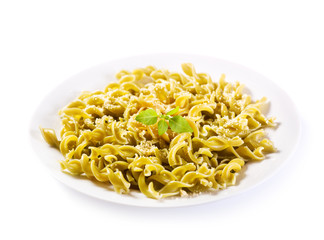 plate of spinach pasta