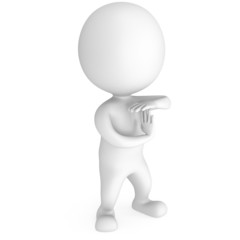 White cute man show time out gesture