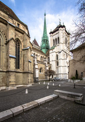 Fototapeta na wymiar Cathedral Saint Pierre, Geneva, Switzerland