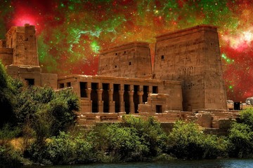Isis Temple and Galactic center region (Elements of this image f