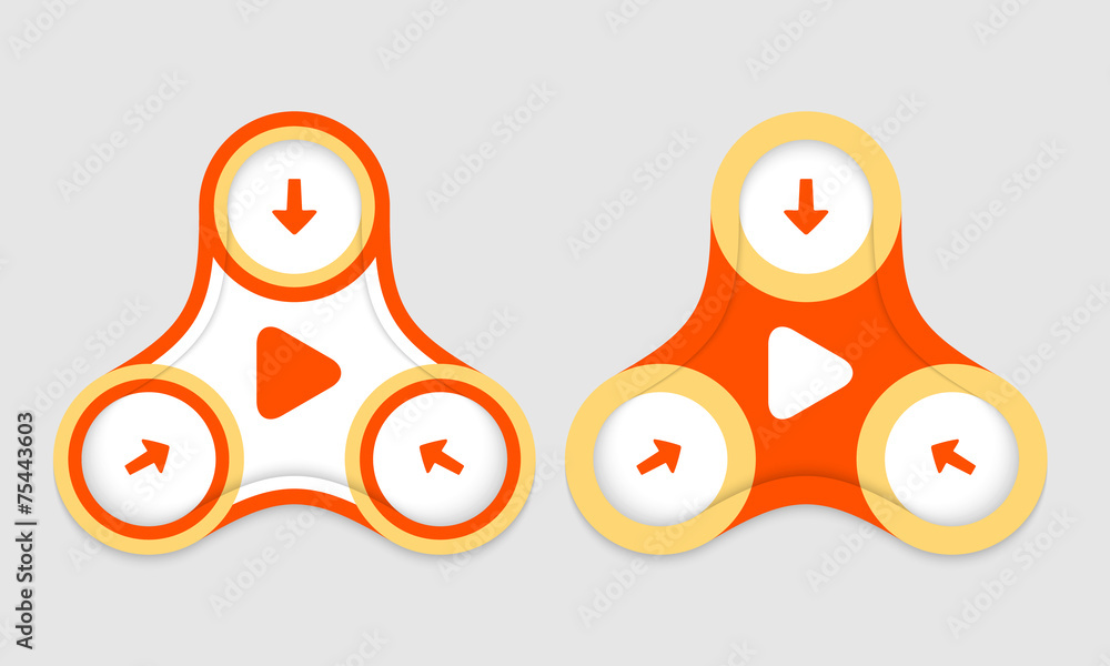 Poster two vector objects and play symbol