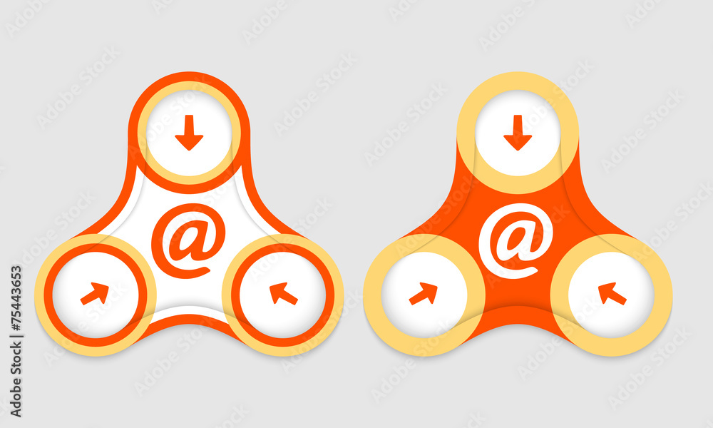 Poster two vector objects and email icon