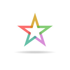 Colorful star, abstract business logo design
