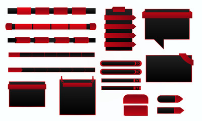 Elementy graficzne strony internetowej - czerwono-czarne - obrazy, fototapety, plakaty