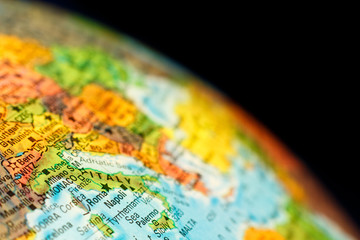 close up map Italy
