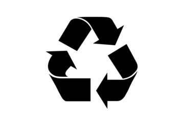 Obraz premium Black recycle symbol with clipping path